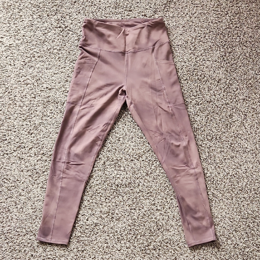 High-Waisted Purple Distressed Leggings